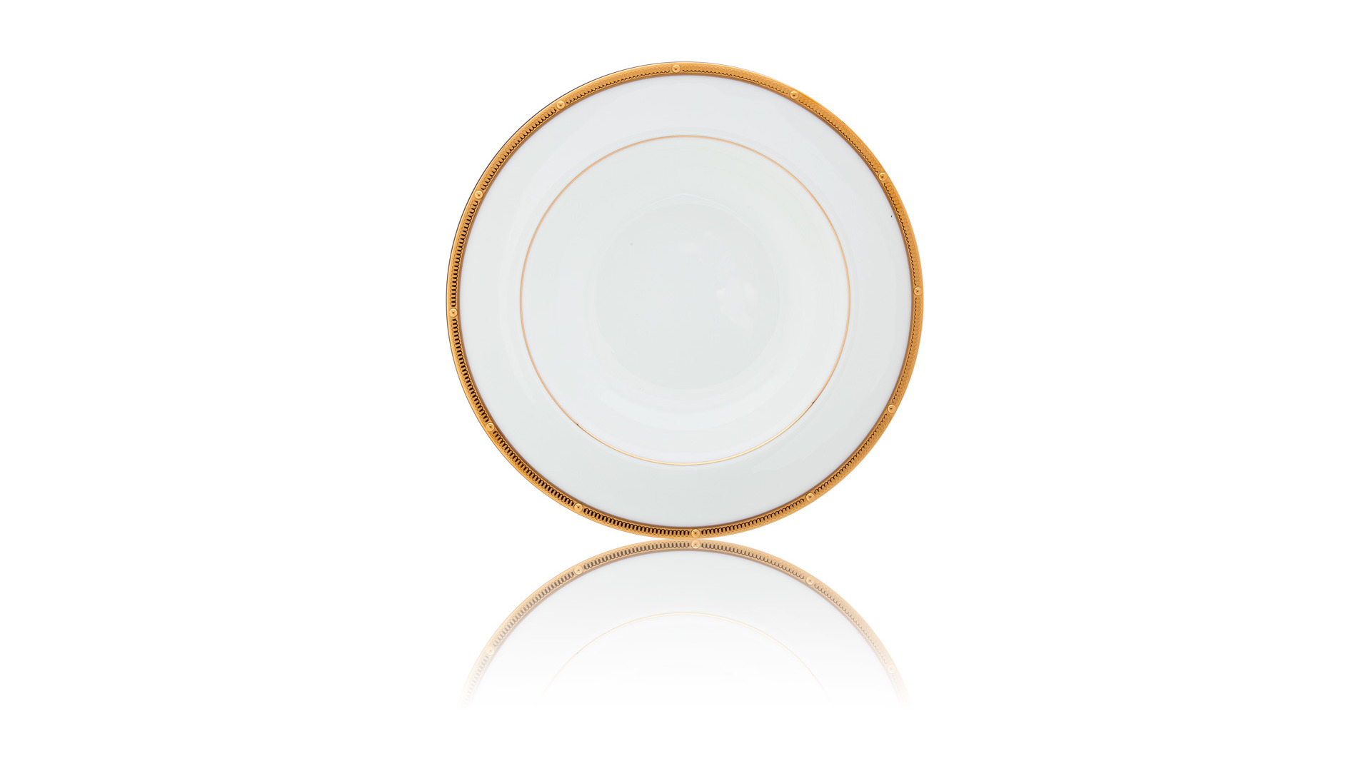 10665420 Noritake Набор из 6 тарелок суповых Noritake "Рочель,золотой кант" 21,5см Фарфор костяной  - Вид №1