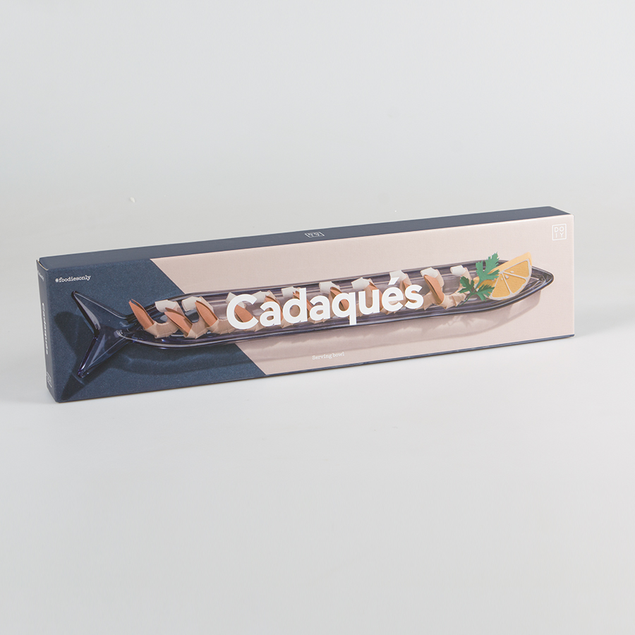 DYCADAQBO Блюдо сервировочное стеклянное cadaqu?s 44.8 см, синее Doiy  - Вид №3