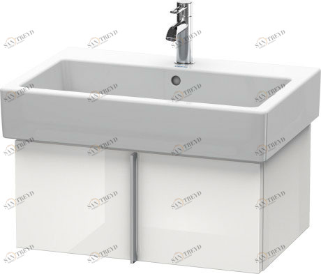 VE610502222 Vero Тумбочка подвесная Белый глянцевый декор Duravit