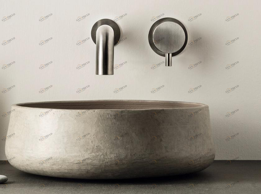 MINA Смеситель для умывальника из нержавеющей стали настенный на 2 отверстия с аэратором Dimensione74 sun-id-1381561