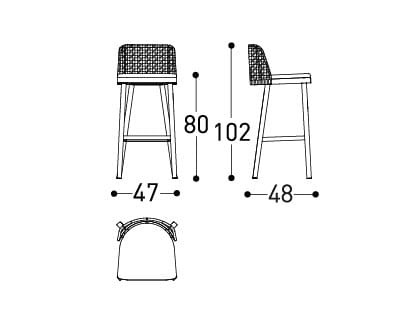 Алюминиевый высокий садовый стул с порошковым покрытием Varaschin Эмма ARCH-00078702 - Вид №9