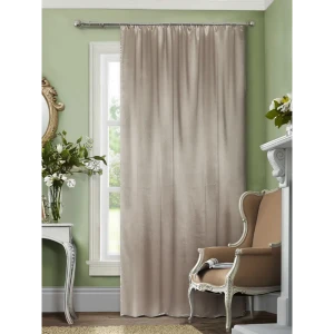 Штора на ленте «Сатин», 140х260 см, однотон, цвет бежевый