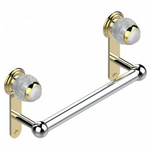 A2H-527 Полотенцедержатель одинарный - фиксированная рейка 30 см Thg-paris Panthere со светлым хрусталём Хром/золото