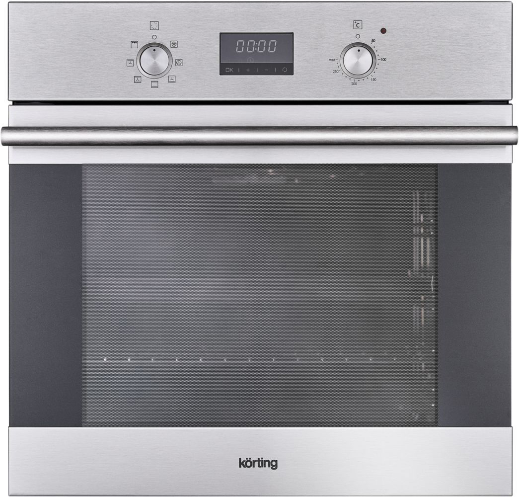 OKB 771 CFX Встраиваемые электрические духовки / crystal, 59.8 х 59.5 x 56 см, 7 режимов нагрева, гриль, дисплей, сенсорное электронное управление, утапливаемые переключатели, телескопические направляющие на одном уровне, таймер, нержавеющая сталь Korting Santreyd 