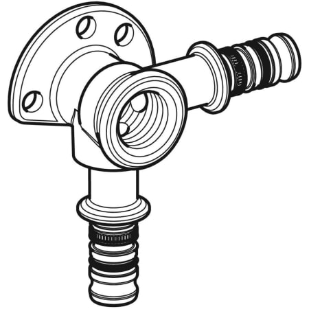 GEBERIT 612.305.00.5 Водорозетка проходная Geberit Mepla 90°, с уступом  - Вид №1