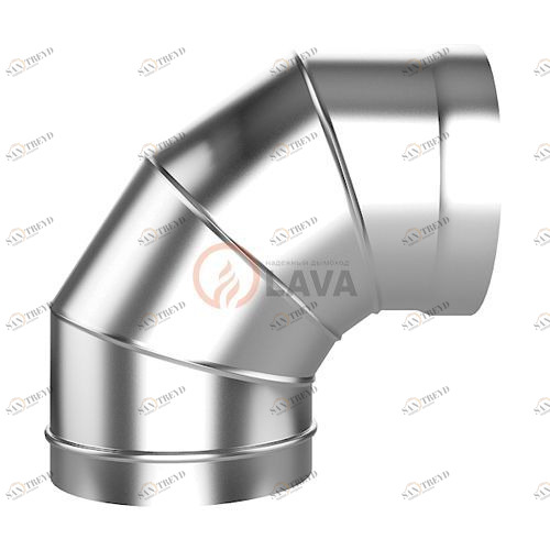 Отвод LAVA 100, угол 90*, нерж. 304 (0,8) 3291