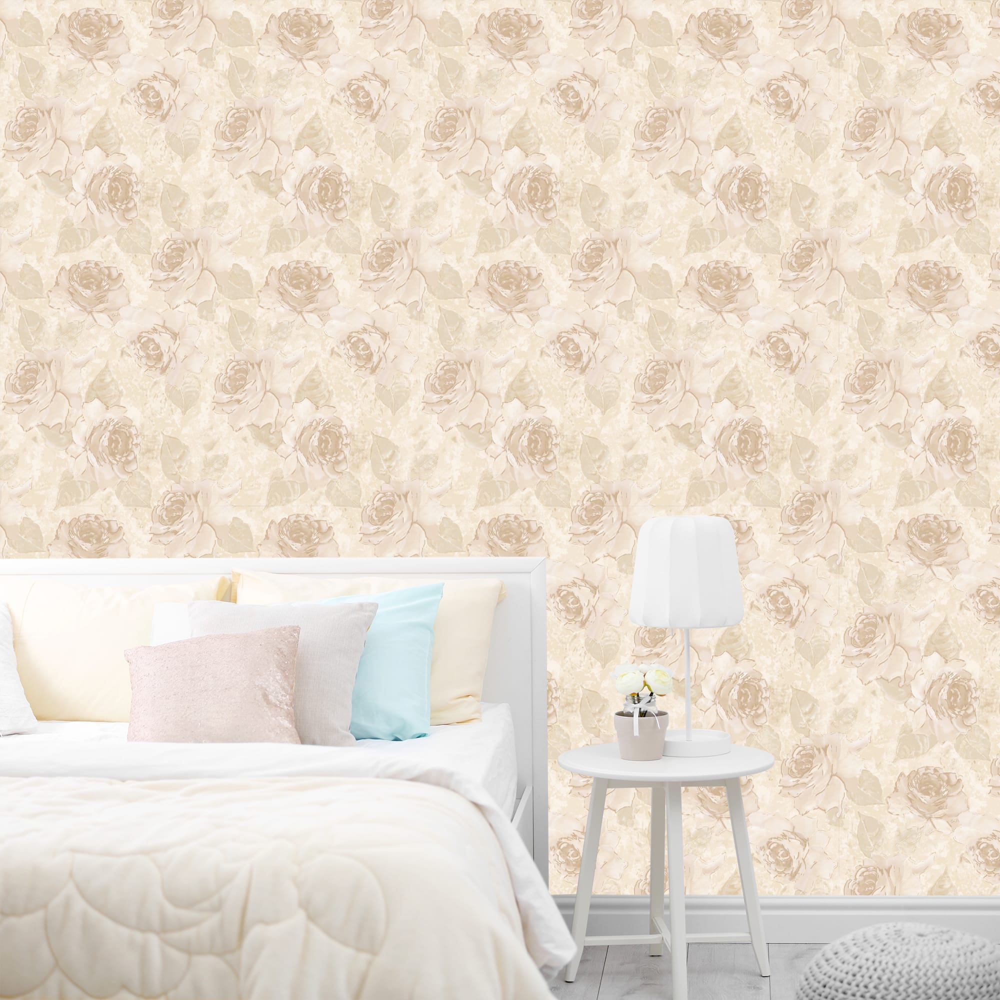 82134646 Обои флизелиновые бежевые 0.53 м 70105-220 Розы Santreyd  - Вид №3