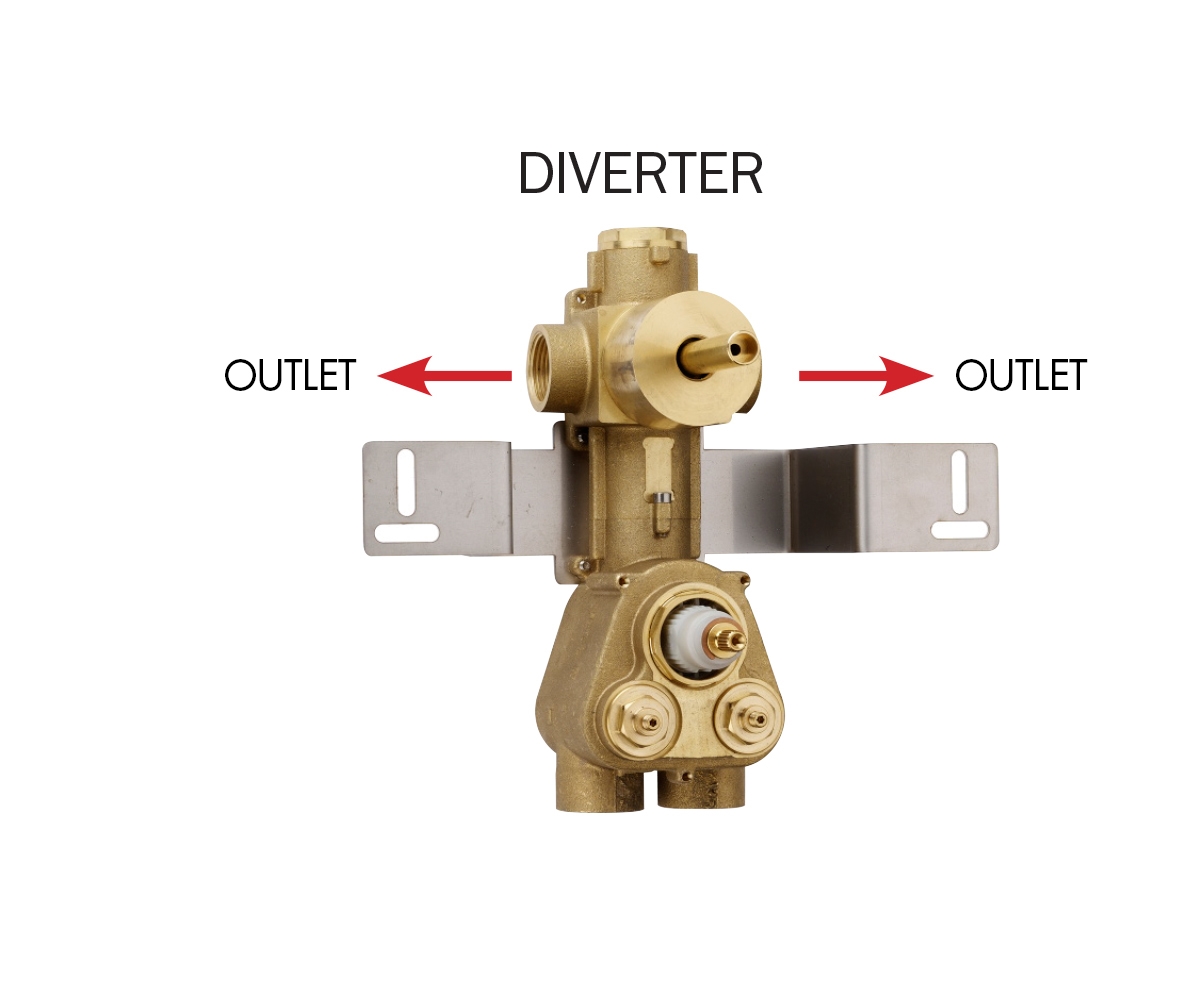 Z032202 + Z030205 000 Смеситель & запорный кран Cube 2 Outlets (with Diverter) HP BOSSINI  - Вид №1