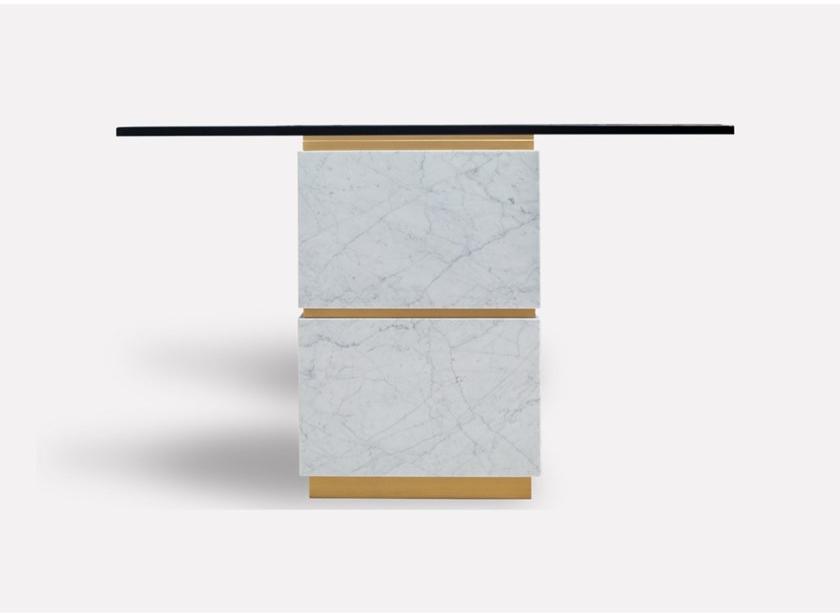 MORADA Прямоугольный обеденный стол из стекла и каррарского мрамора  Atlas dt  - Вид №1