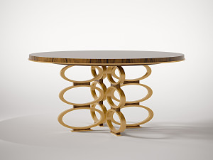 Круглый стол из дерева и металла