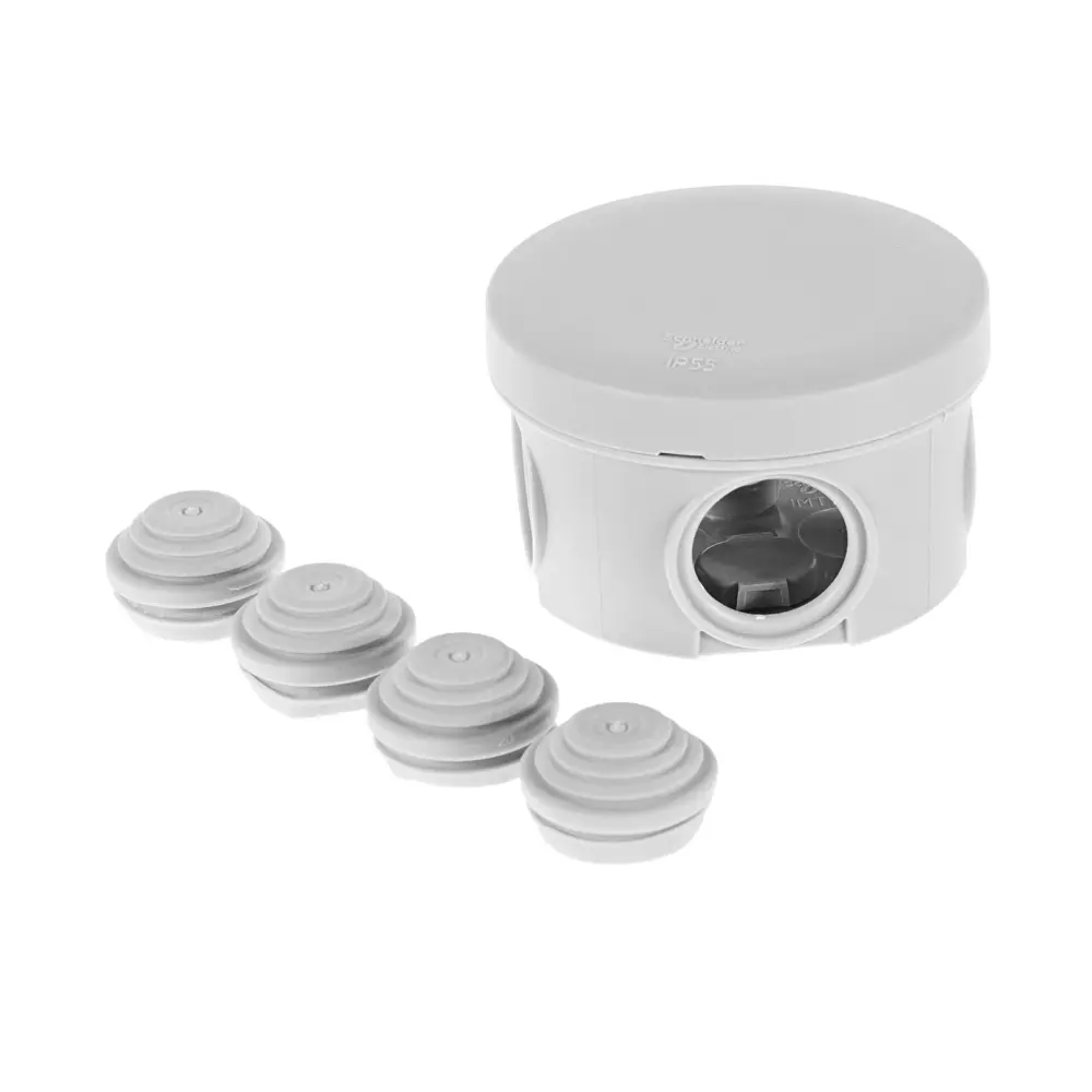 Распределительная коробка открытая Systeme Electric D65x45 мм 4 ввода IP55 цвет серый IMT350931 13353139 STLM-2091062  - Вид №1