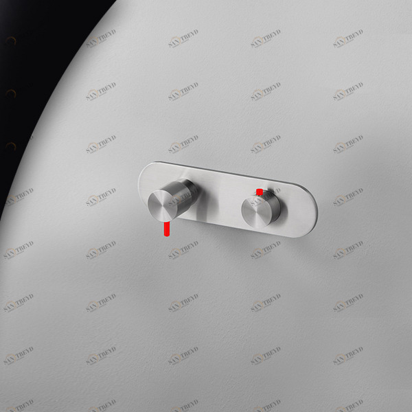 Термостат для душа матовая сталь с красной ручкой Toki Radomonte TKI53SCIL25