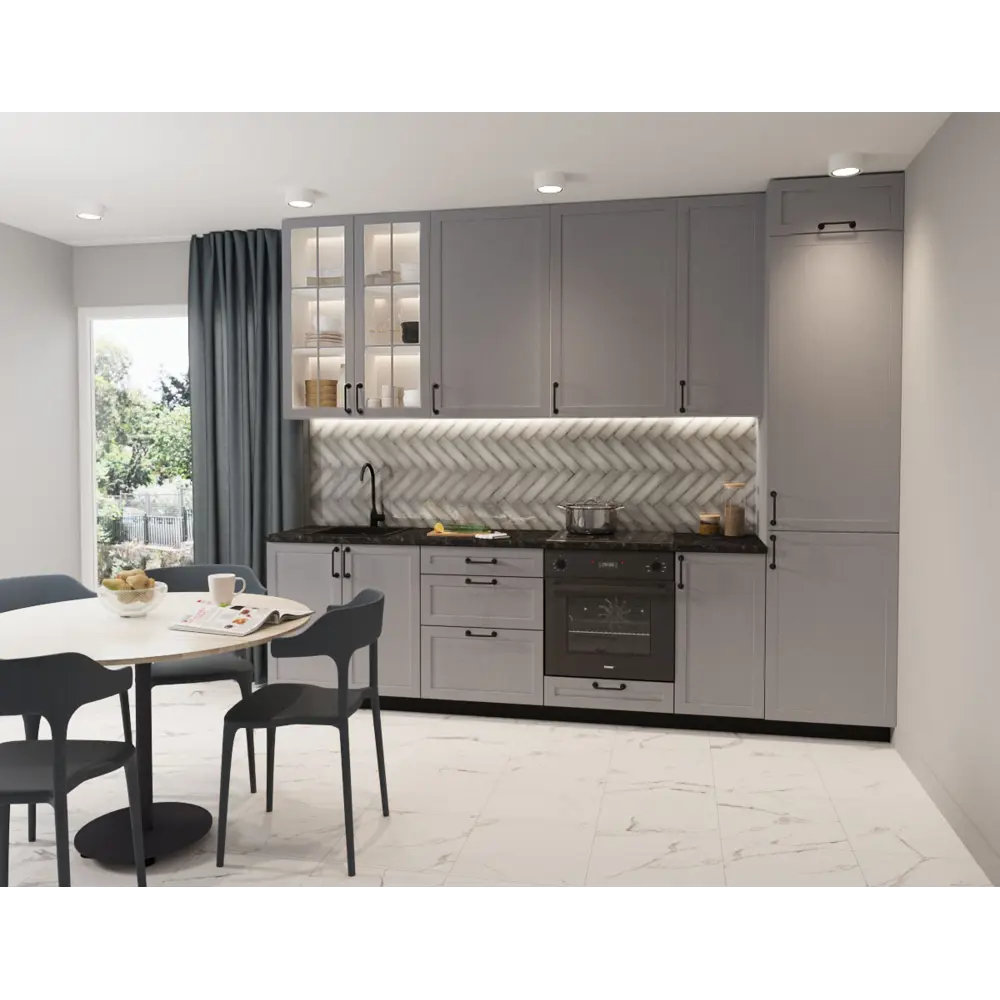 Фасад для кухонного шкафа Ньюпорт 44.7x76.5 см, МДФ, серый матовый 89340612 DELINIA ID STLM-1580406 - Вид №1