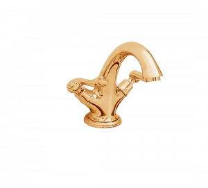 Gentry Home Смеситель для умывальника на три отверстия с выдвижным краном Tiffany Dark gold GH102567