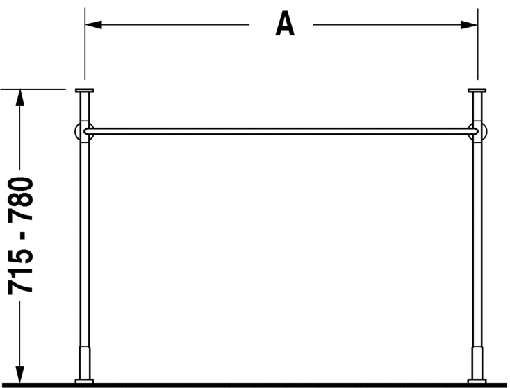 0030731000 Металлическая консоль Vero #003073 Хром Duravit - Вид №5
