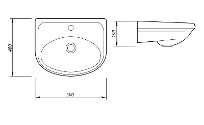 1015116 Подвесная раковина настенная круглая Лобненский Стройфарфор  белая  - Вид №1