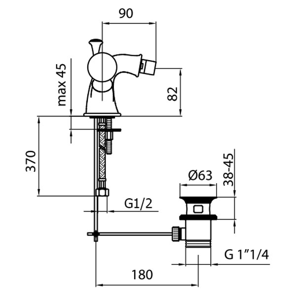 KA710102065 Смеситель для биде Webert Karenina  - Вид №1