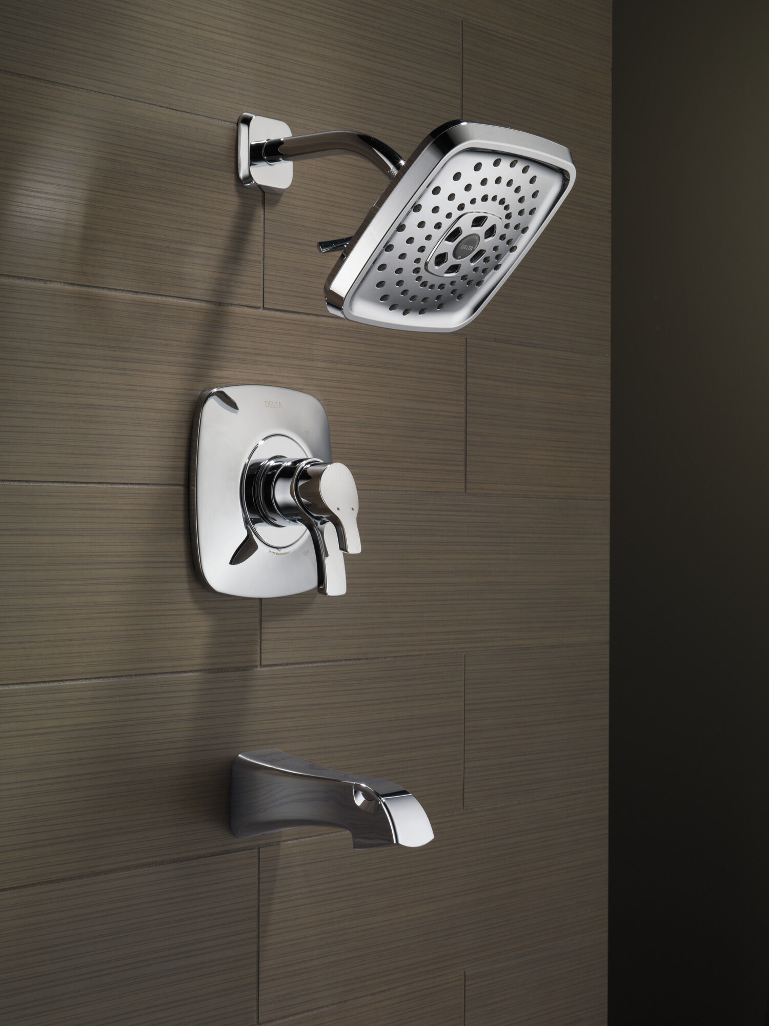 T17452-PN Monitor® 17 Series H2Okinetic® для ванны и душа Delta Faucet Tesla Полированный никель - Вид №1