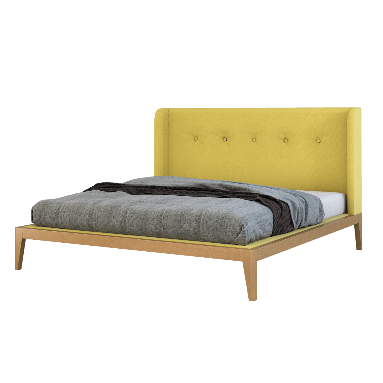 Кровать большая 200х200 Fly Soft new темно-серая BRAGIN DESIGN ДИЗАЙНЕРСКИЕ 256415 Бежевый;черный  - Вид №5