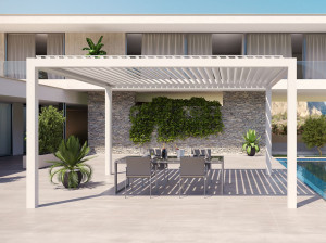 Самонесущая пергола из алюминия с поворотными пластинами