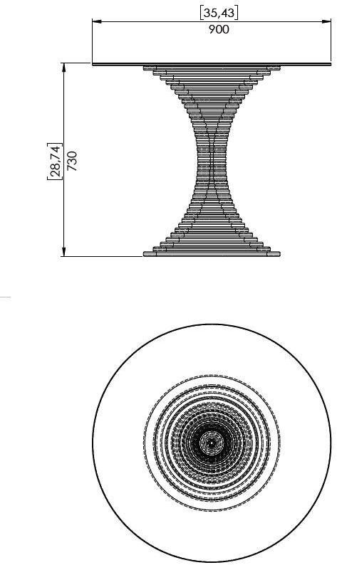 Prieto Studio Круглый стол из дерева и стекла  Vor001  - Вид №2