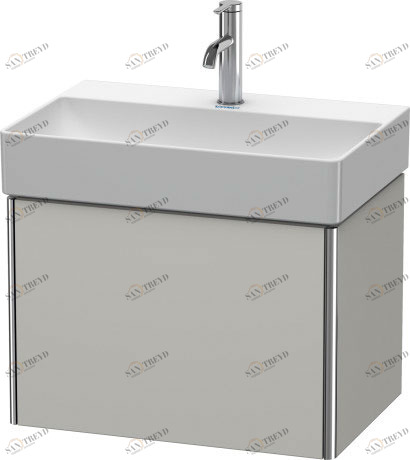 XS406700707 Тумбочка подвесная компакт XSquare #XS4067 584 x 390 мм Бетонно-серый матовый декор Duravit