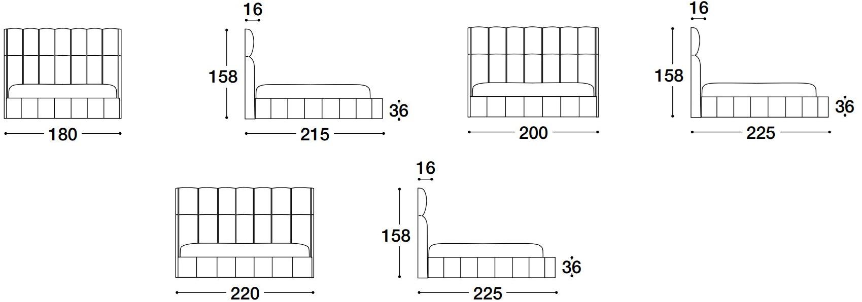 VOLPI Двуспальная кровать с мягким изголовьем Luigi volpi Lv-86004 - Вид №2