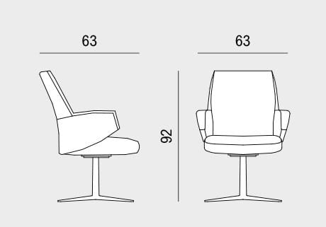 4 спицы подлокотник ткань операционный офис стул Viganò Grace ARCH-00025808 - Вид №3