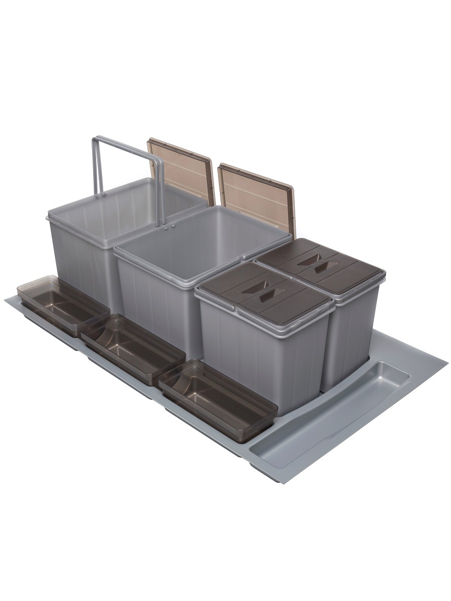 Система сортировки мусора Omega 900/36/4 Metallic Grey NAVAKO 10265 - Вид №1