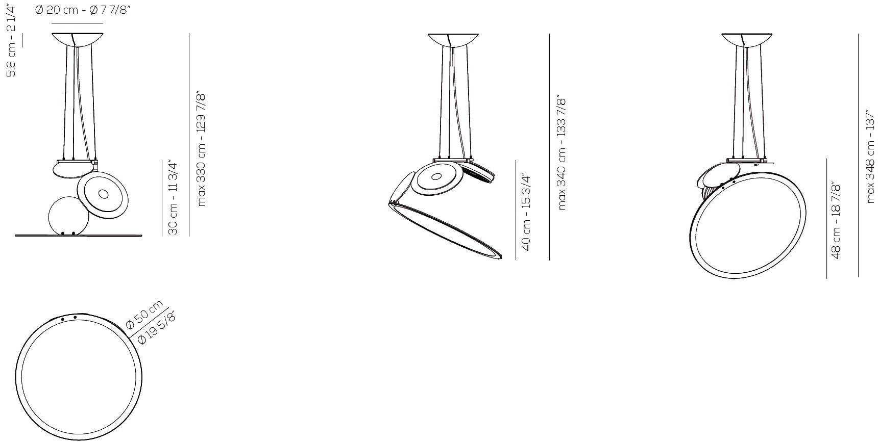 AXOLIGHT Регулируемый светодиодный подвесной светильник из алюминия Cut sun-id-1435410 - Вид №2