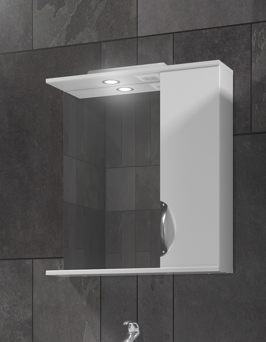 Зеркало Callao 650 правый, со спотом650⨉150⨉700 мм белый VIGO sun-id-664522 - Вид №1