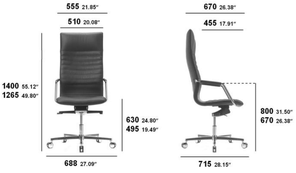Кожаное офисное кресло с колесами SITIA Tempo ARCH-00032154 - Вид №13