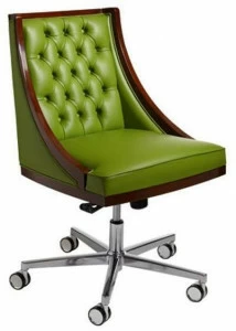 SELVA Стеганое кожаное кресло с 5 спицами на колесиках