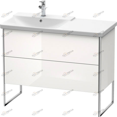 XS446502222 Тумбочка напольная XSquare #XS4465 1010 x 473 мм Белый глянцевый декор Duravit