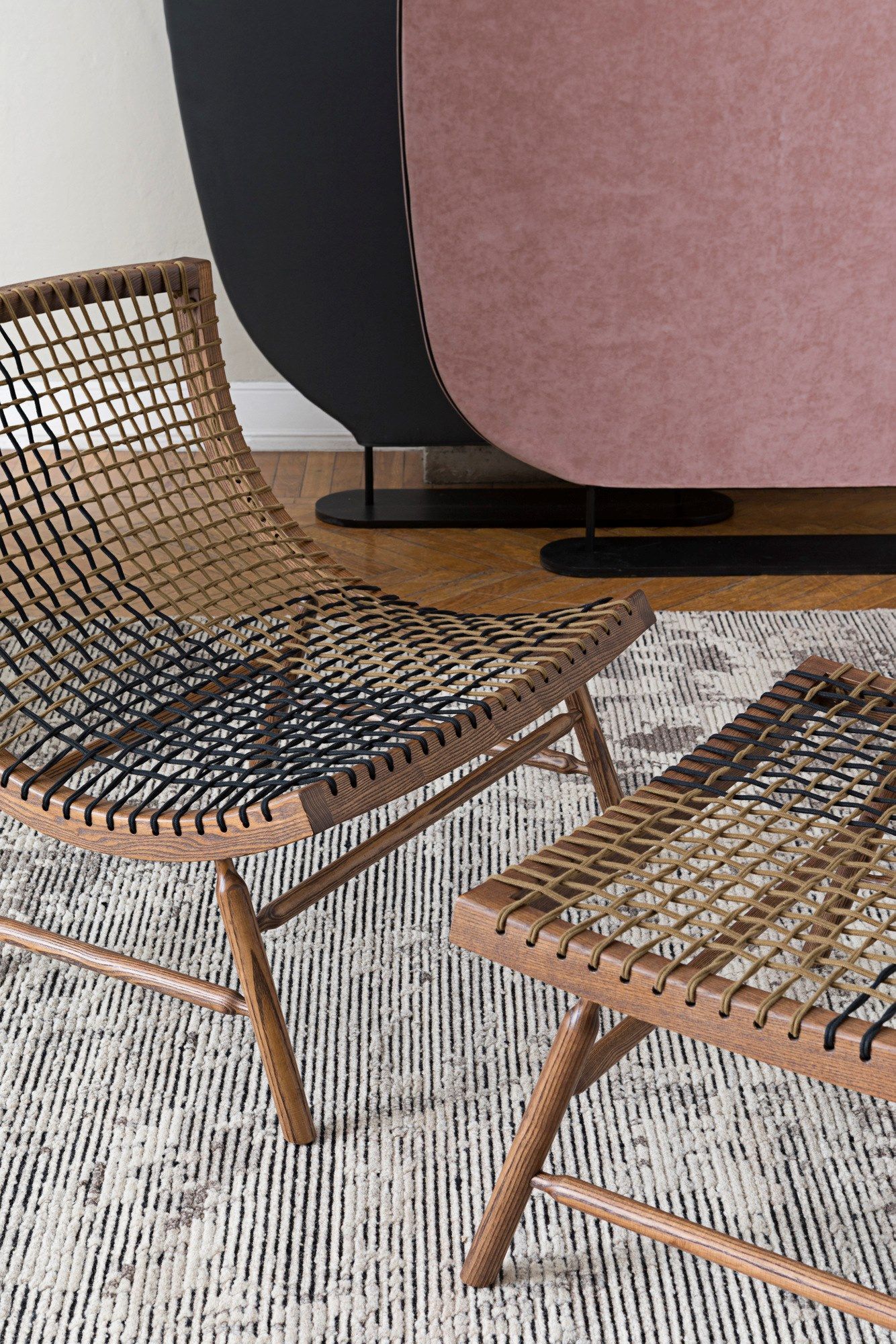 Подставка для ног из массива дерева и морской веревки Saba Italia SITAR ARCH-00084167 - Вид №4