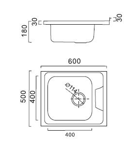 HBD5060-06 Кухонная мойка , сталь микродекор Haiba  - Вид №2
