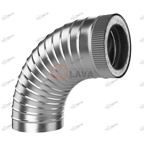 Сэндвич-отвод LAVA 150/220, угол 90*, нерж. 439 (0,5)/439 (0,5) 3246