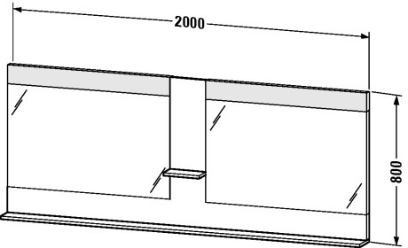 VE736301414 Vero Зеркало с полочками сбоку и внизу Терра, декор Duravit - Вид №1