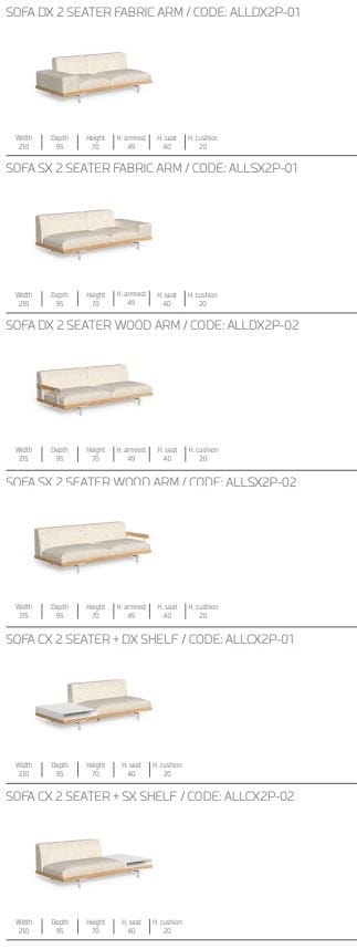 Accoya 3-местный тканевый и деревянный садовый диван Talenti Allure ARCH-00105013 - Вид №5