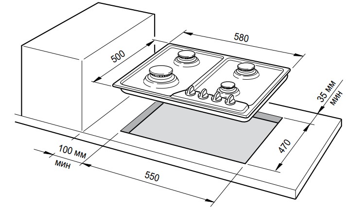 9086999 Газовая варочная поверхность DeLonghi OWF 46 PRO RUS STDN-0091858 - Вид №14