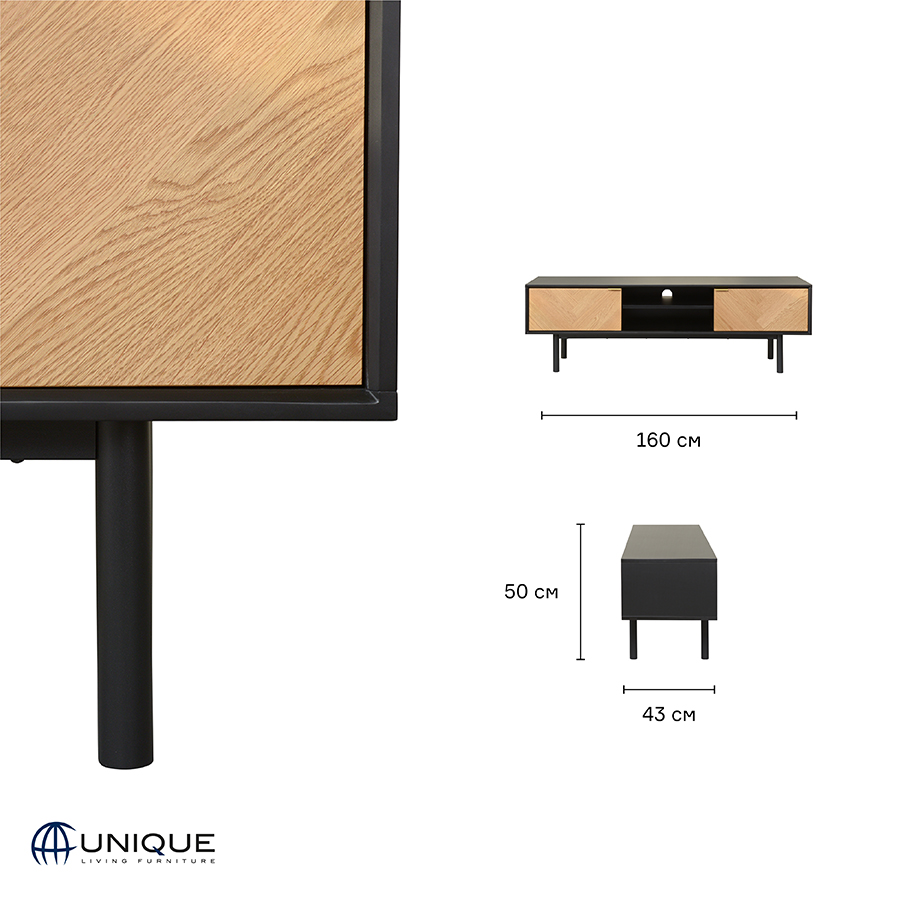 42153160 Тумба под ТВ , calvi, 160х43х50 см Unique Furniture  - Вид №21
