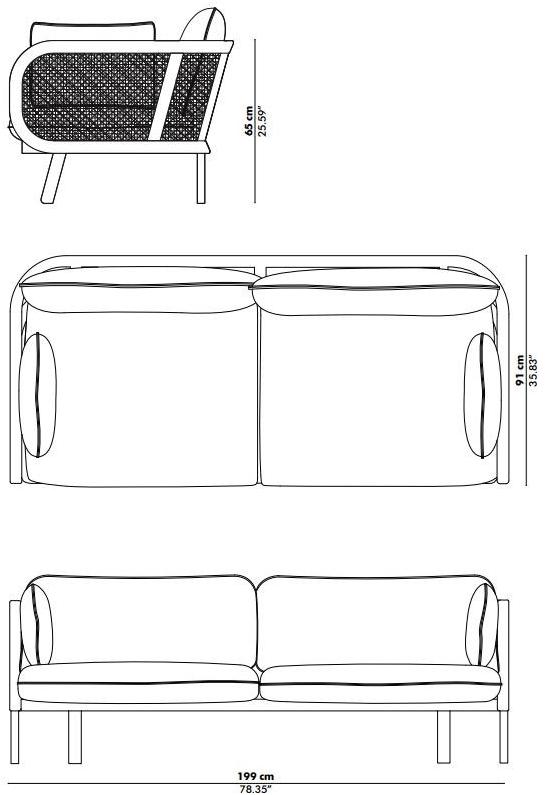 BuzziSpace 2-х местный бархатный диван Buzzicane sun-id-1477304 - Вид №1