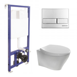 045213 Подвесной унитаз настенный Хромированный BERGES  Турция