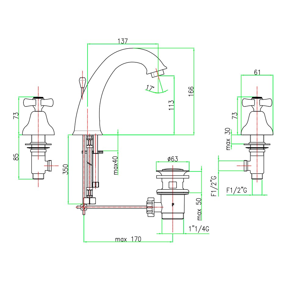 AM750101017 Смеситель для раковины Webert Armony - Вид №2