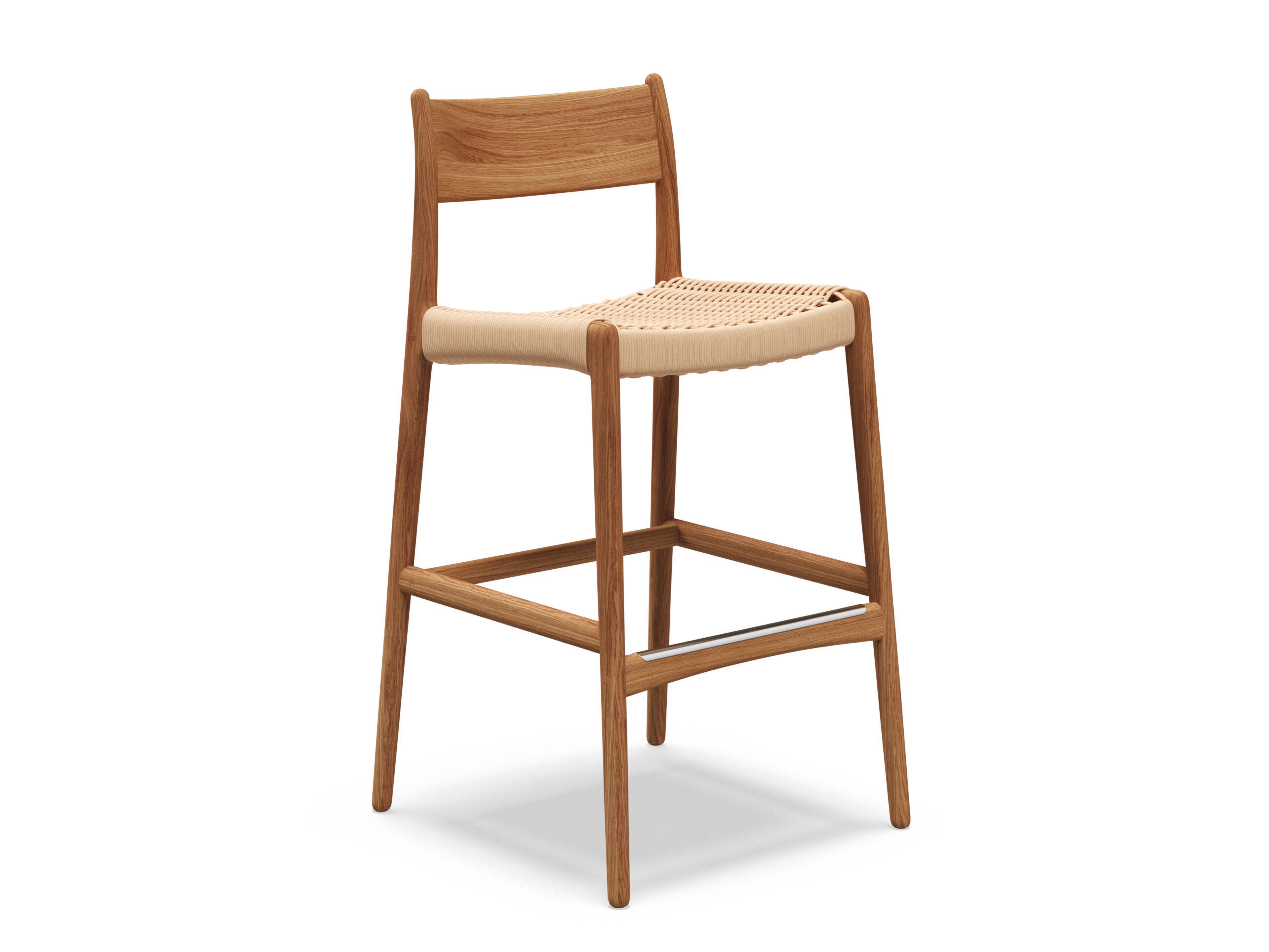 Высокий садовый стул из тикового дерева с подставкой для ног и спинкой Gloster ARCH-00044574