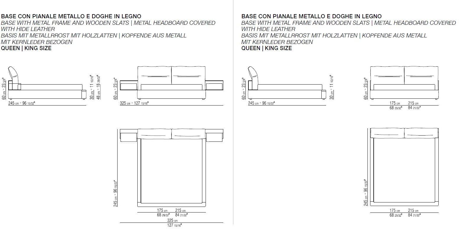 Flexform Двуспальная кровать из ткани с мягким изголовьем Newbridge sun-id-1510066 - Вид №3