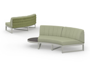 Модульный изогнутый садовый диван из ткани