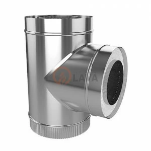 Сендвич-тройник LAVA 130/200, 90°, 304 нерж/нерж., 0,8.