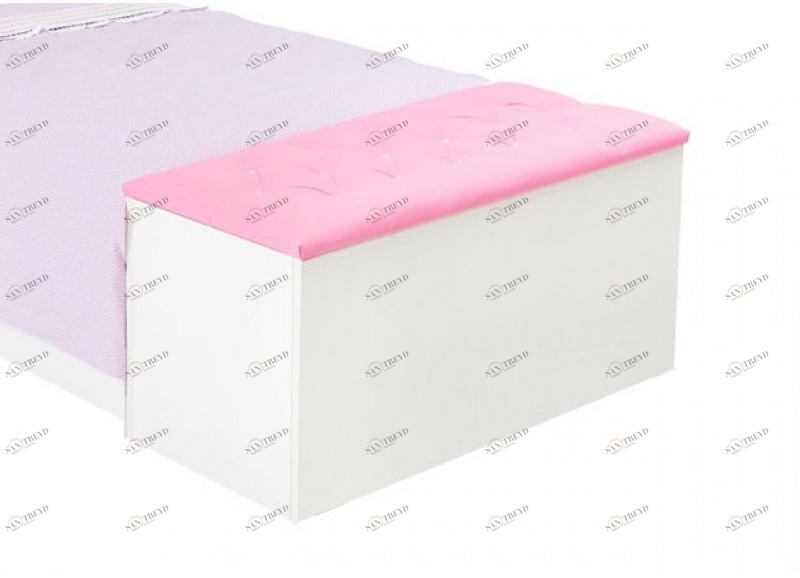 Ящик для игрушек ABC-KING Princess/Фея (кожанная крышка со стразами Сваровски розовая) 4631147961501