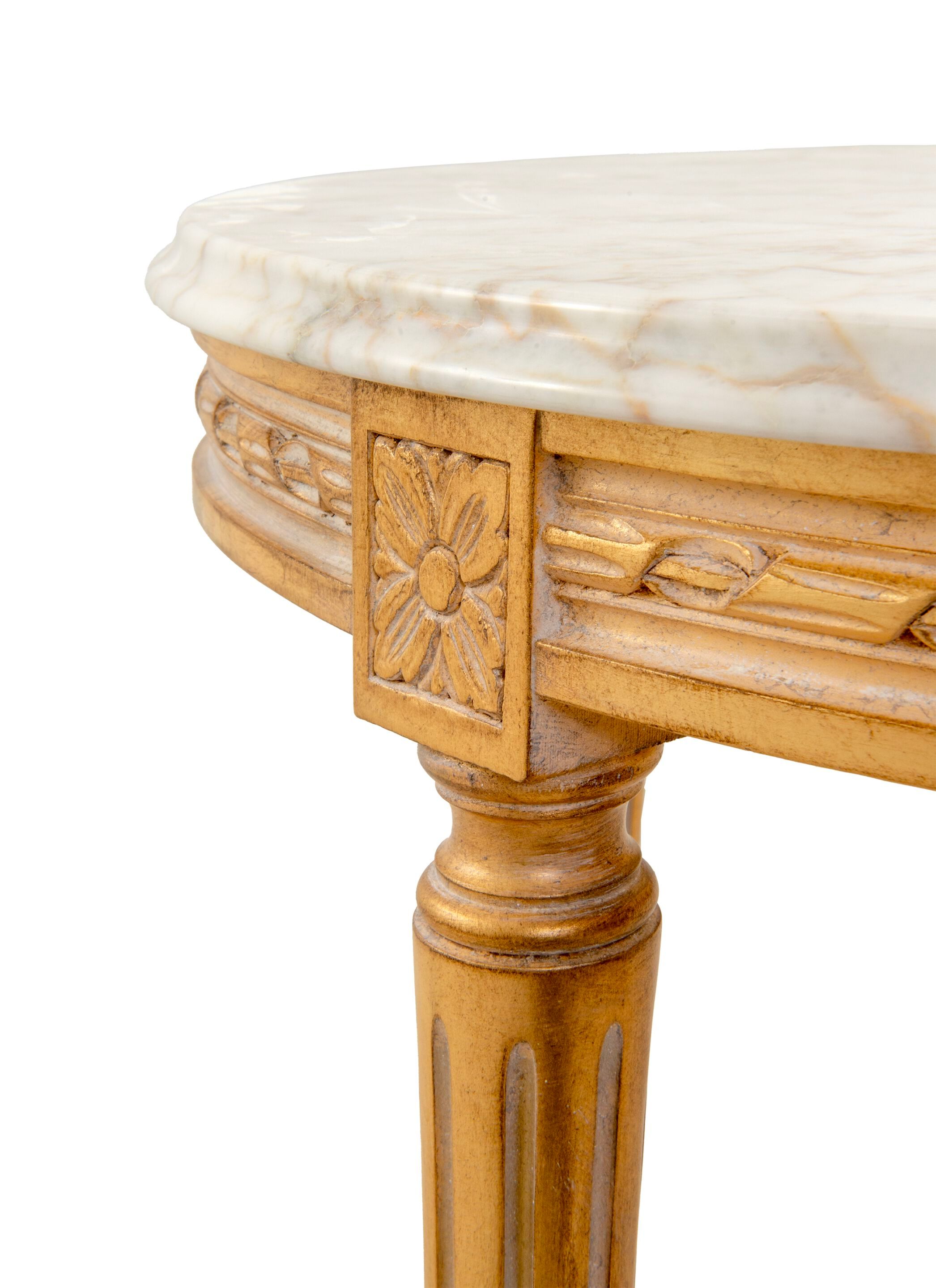 Круглый мраморный журнальный столик Calacatta Oro Bellotti Ezio Essential Classic ARCH-00113830 - Вид №1